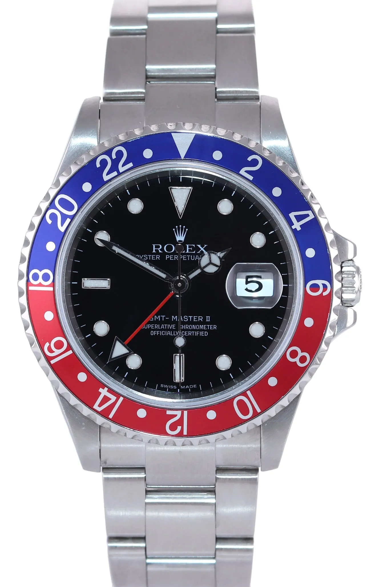 2007 Rolex GMT-Master 2 Pepsi 40mm Steel 16710 NO HOLES Black Watch Box