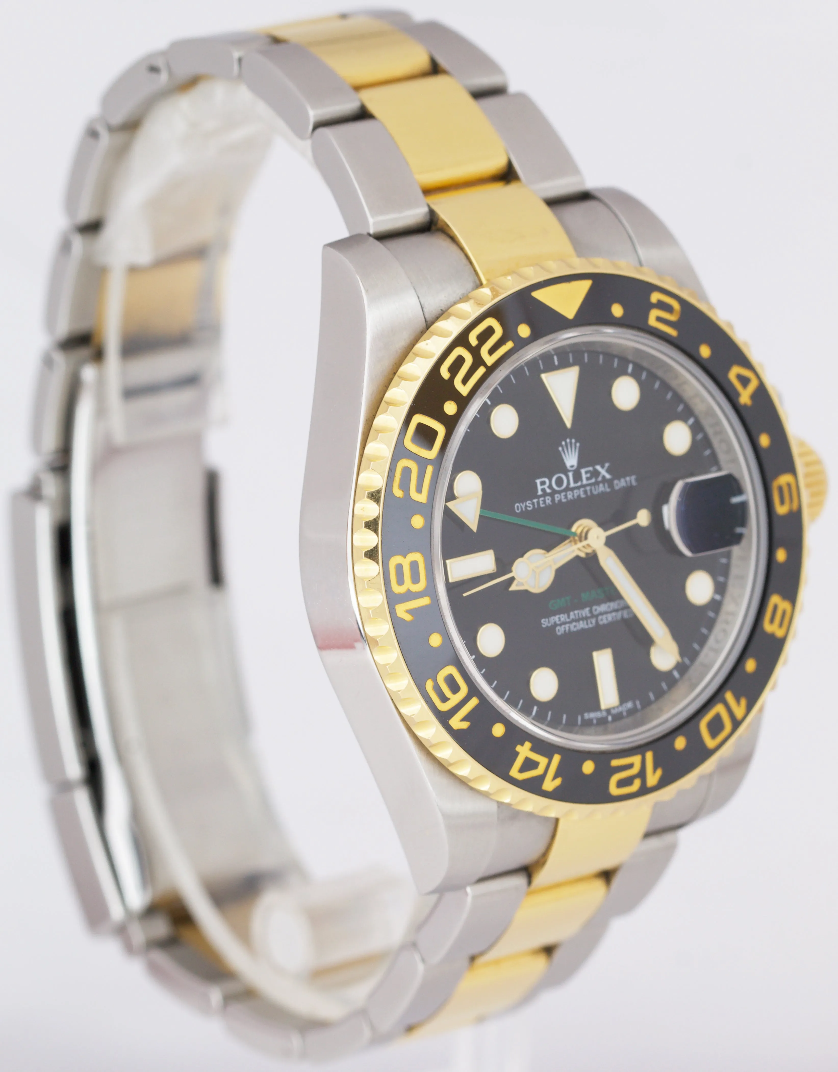 2013 Rolex GMT-Master II Ceramic Black Two-Tone Gold 40mm Watch FULL SET 116713