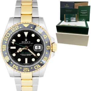 2013 Rolex GMT-Master II Ceramic Black Two-Tone Gold 40mm Watch FULL SET 116713