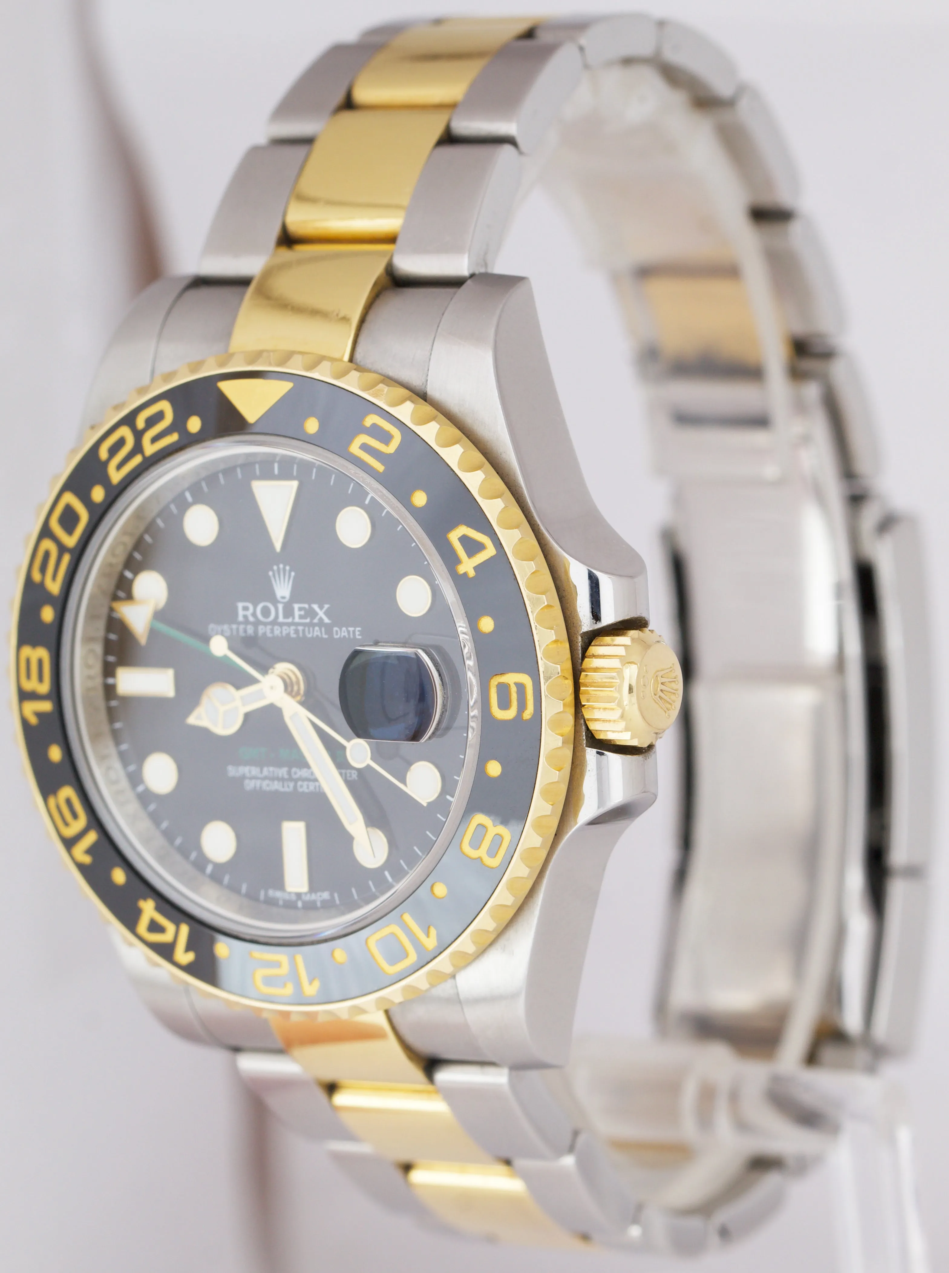 2013 Rolex GMT-Master II Ceramic Black Two-Tone Gold 40mm Watch FULL SET 116713