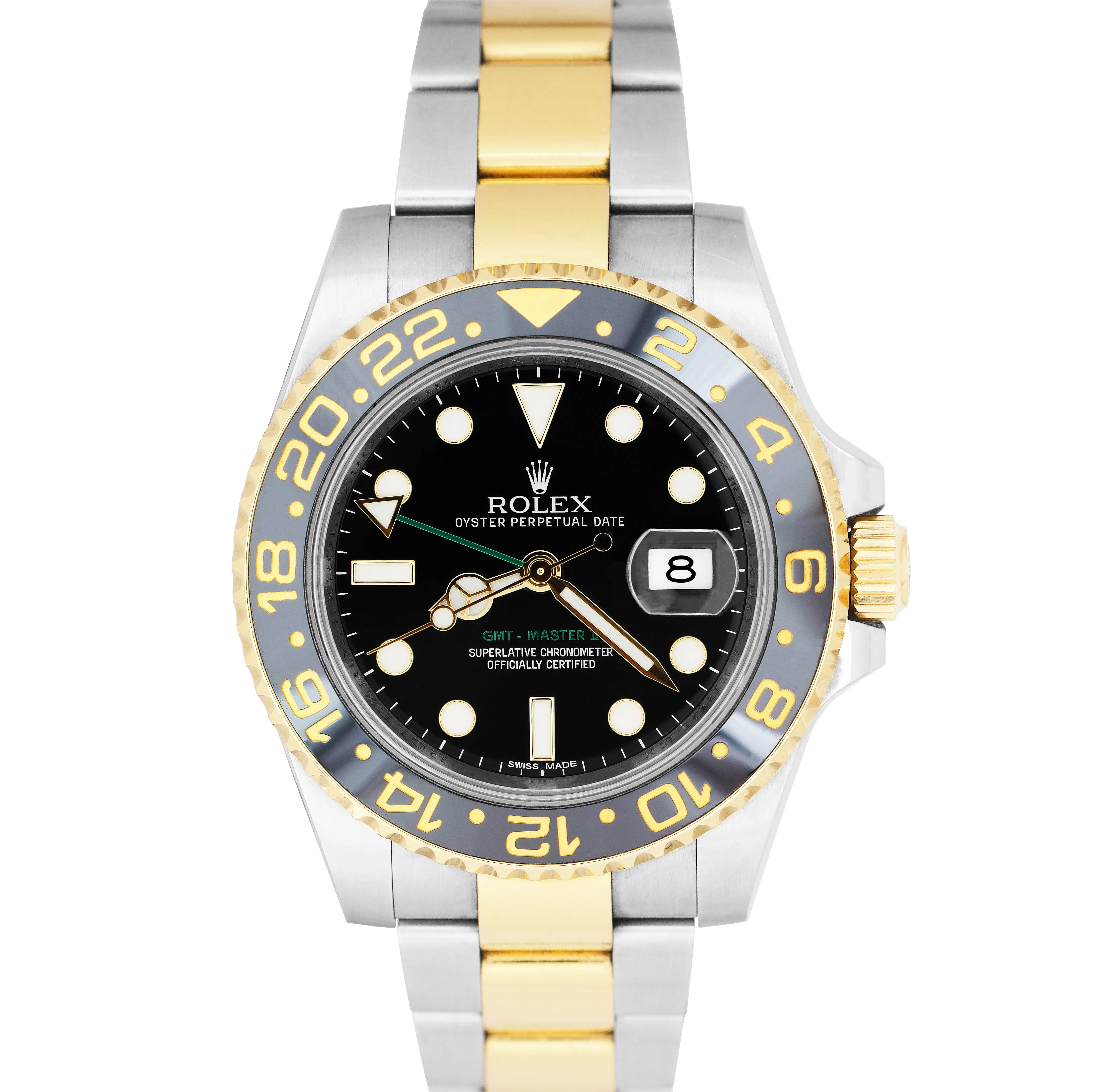 2013 Rolex GMT-Master II Ceramic Black Two-Tone Gold 40mm Watch FULL SET 116713