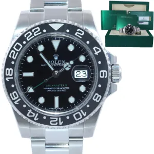 2015 PAPERS Rolex GMT Master 116710 Steel Ceramic 40mm Black Watch Box