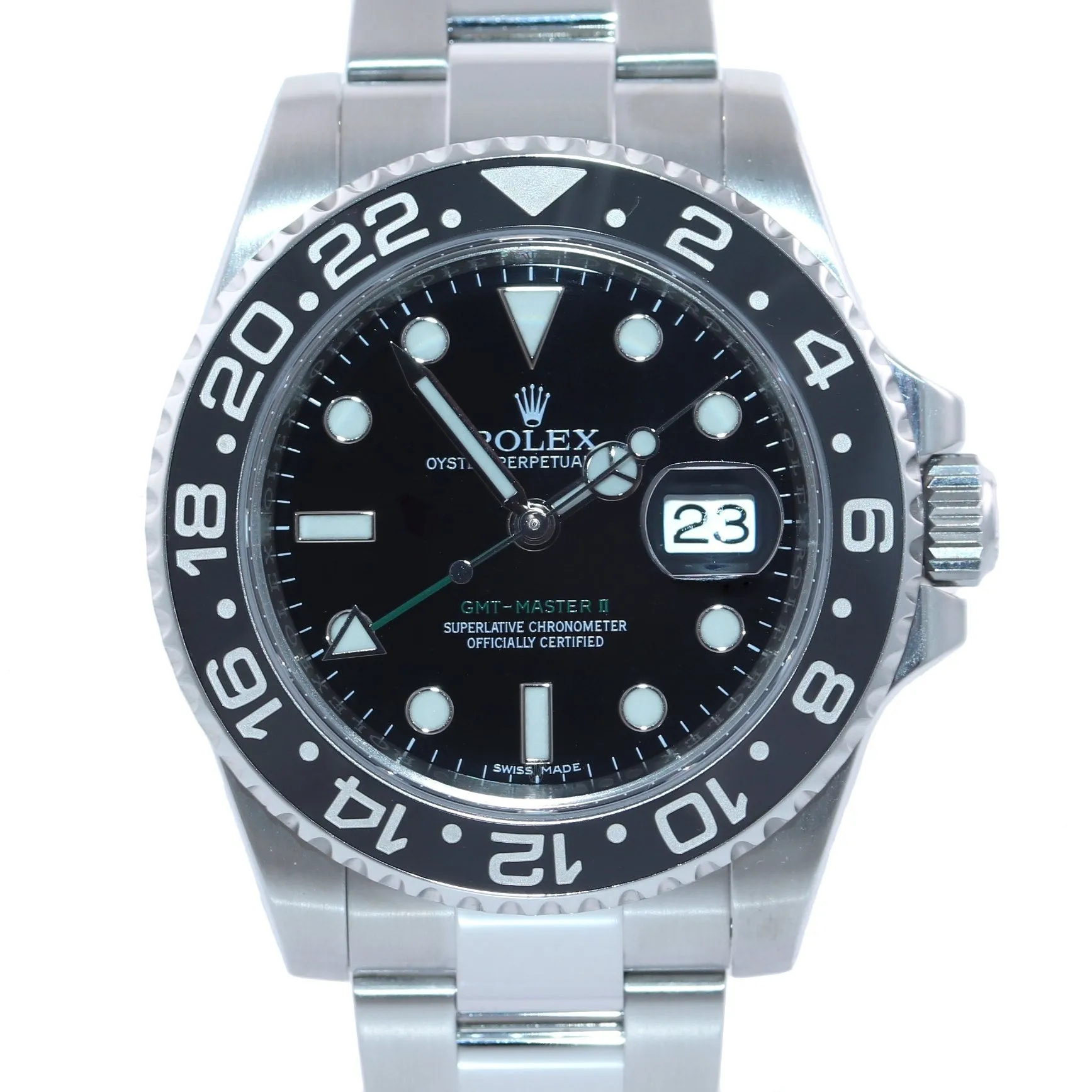 2015 PAPERS Rolex GMT Master 116710 Steel Ceramic 40mm Black Watch Box