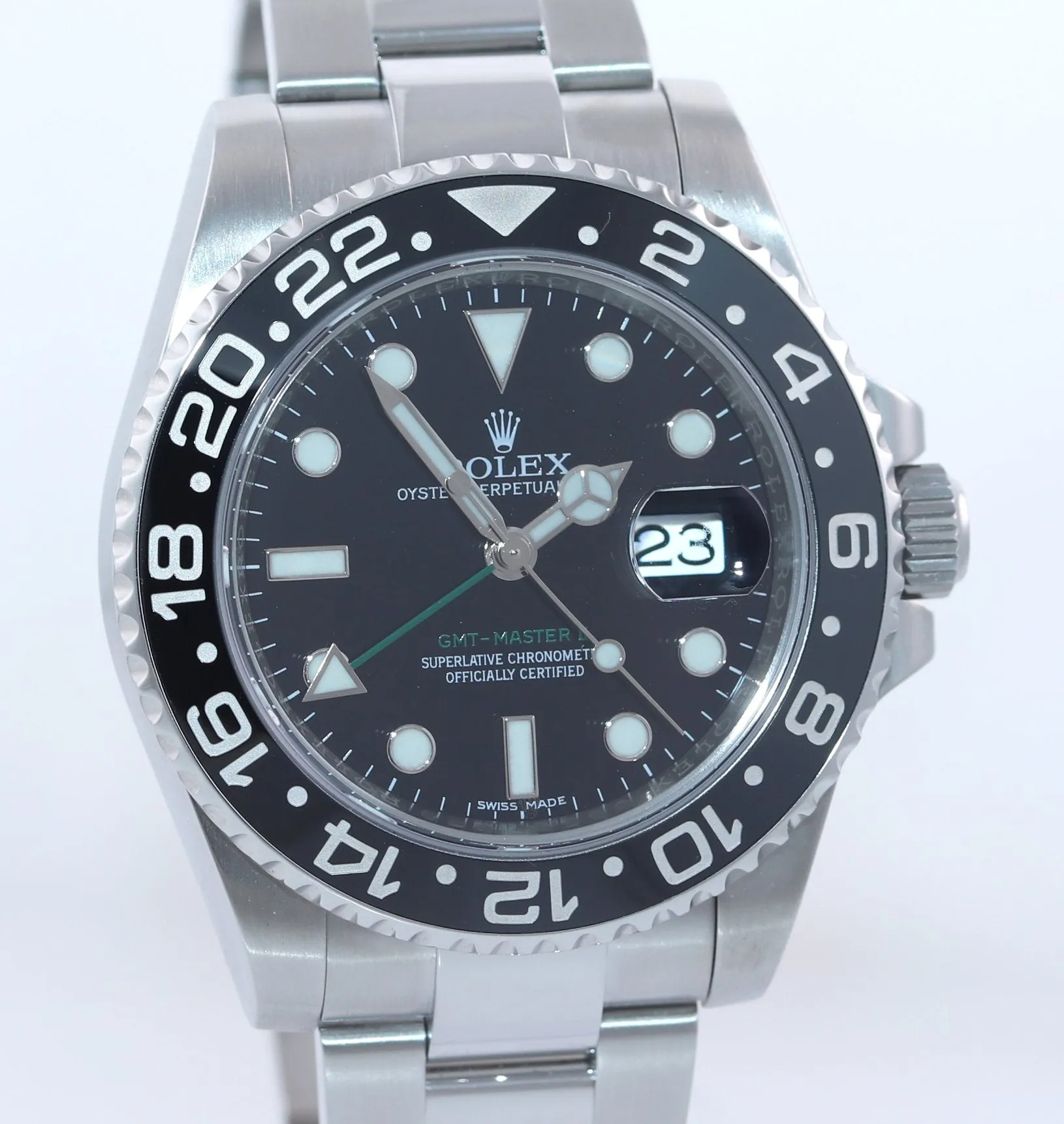 2015 PAPERS Rolex GMT Master 116710 Steel Ceramic 40mm Black Watch Box
