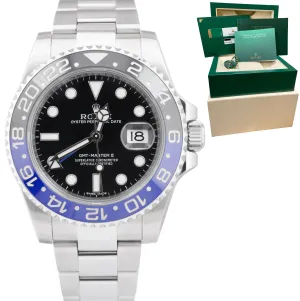 2015 Rolex GMT-Master II Batman Blue Black Ceramic 40mm Watch 116710 BLNR B P