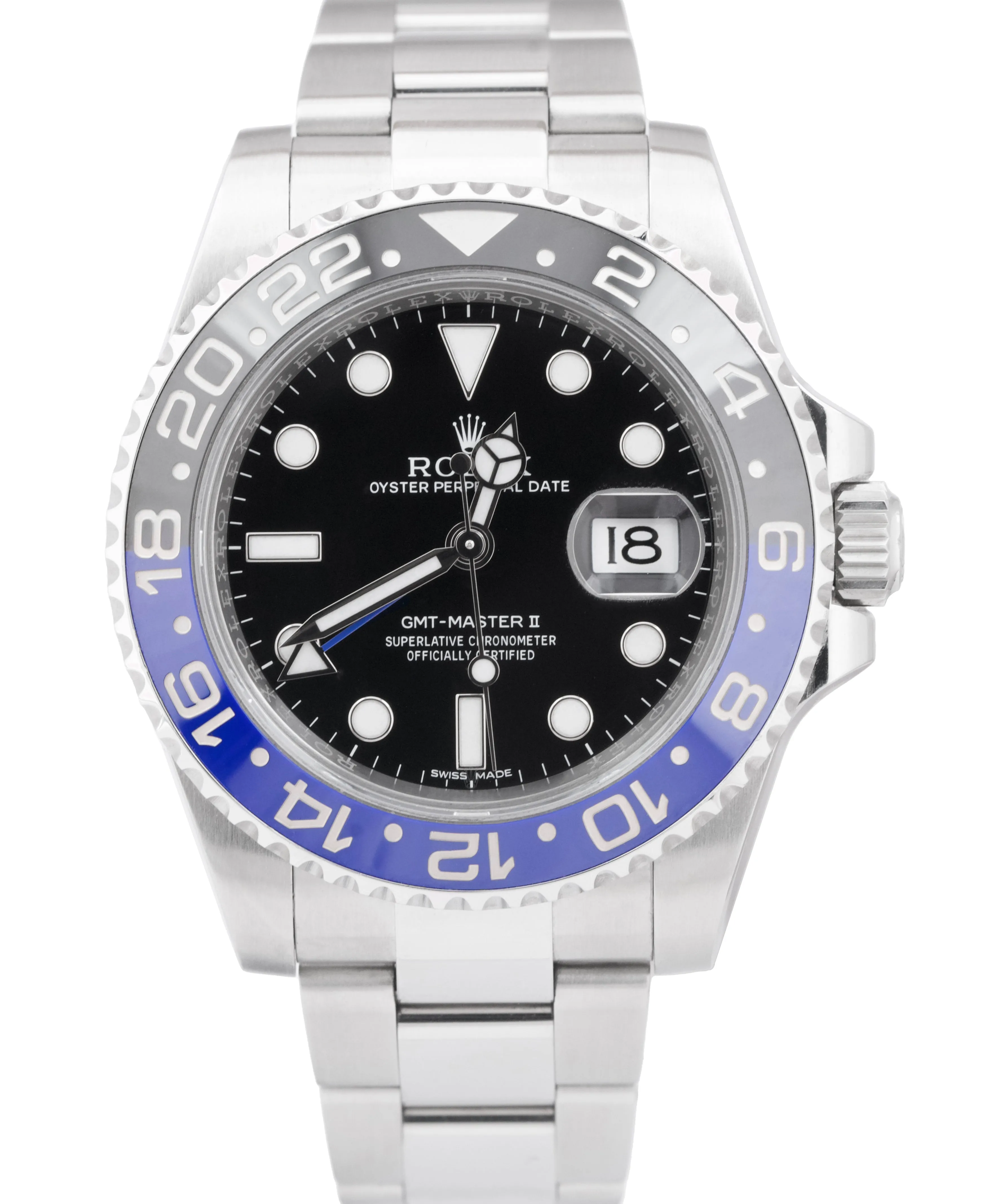 2015 Rolex GMT-Master II Batman Blue Black Ceramic 40mm Watch 116710 BLNR B P