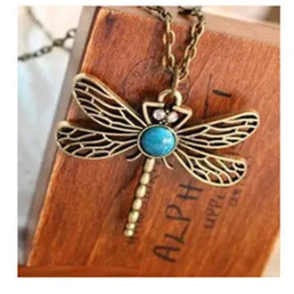 2016 New Fashion Women Necklace - Beautiful Blue Crystal Necklace Pendant Bronze Plated Jewelry For women Gift