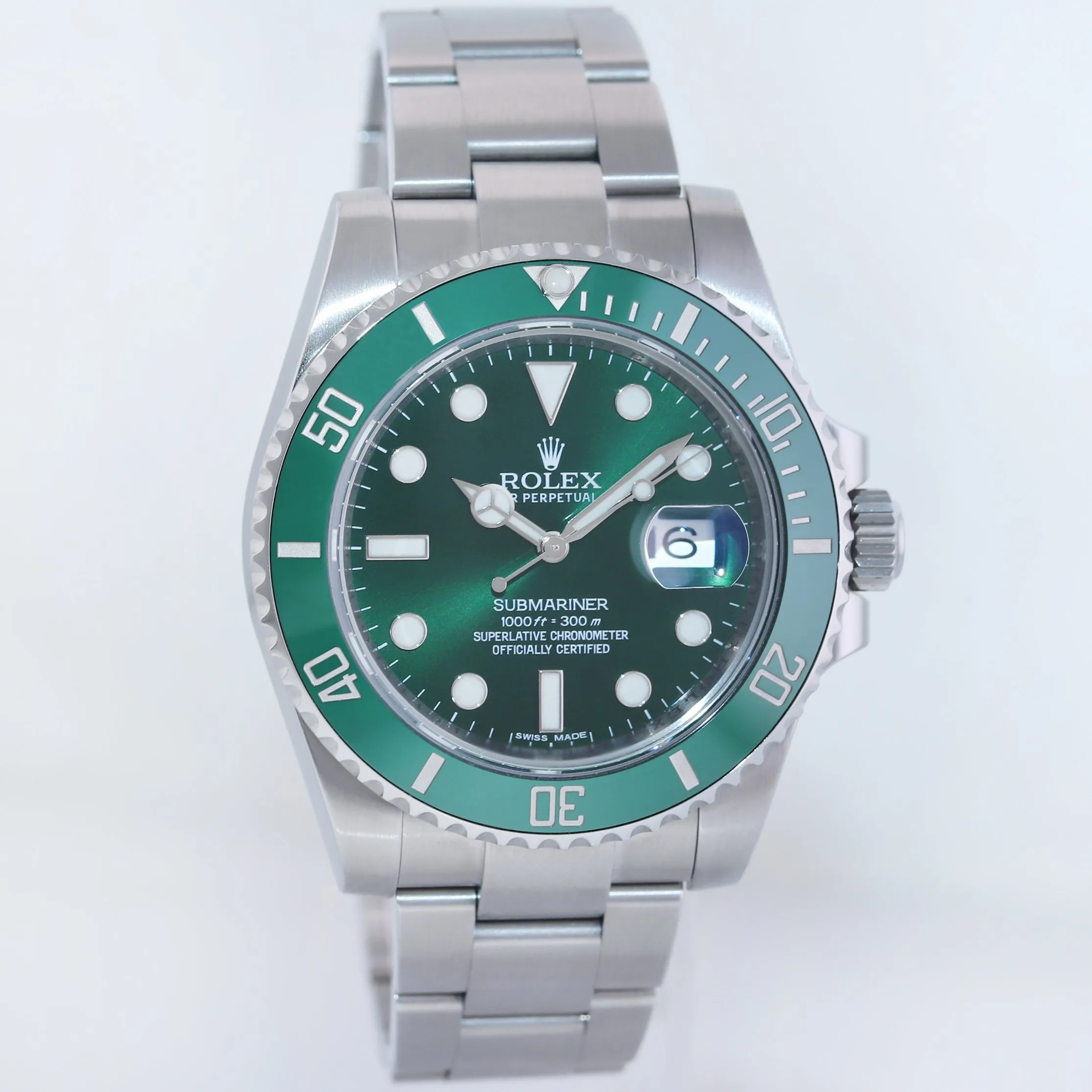 2017 MINT Rolex Submariner Hulk 116610LV Green 40mm Ceramic Watch Box