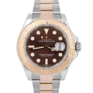 2017 PAPERS Rolex Yacht-Master CHOCOLATE 40mm 18K Rose Gold Steel YM1 116621 BOX