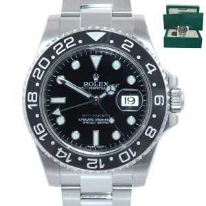 2018 MINT Rolex GMT Master II 116710 Steel Ceramic Black Dial 40mm Watch Box