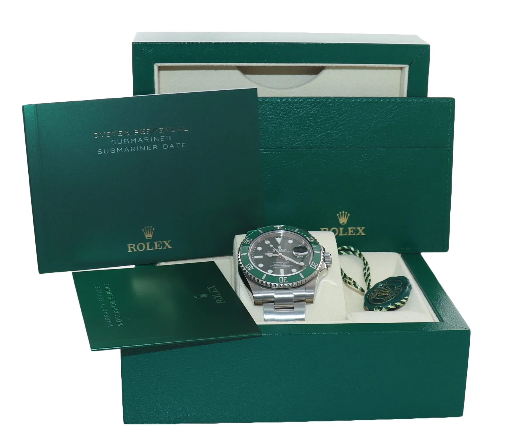 2019 DISCONTINUED Rolex Submariner Hulk 116610LV Green Ceramic Watch Box