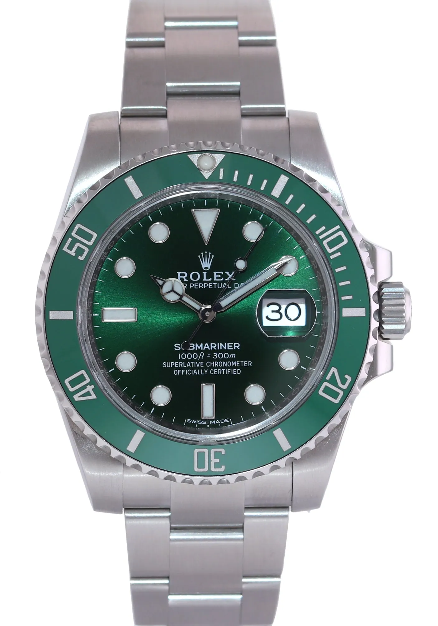 2019 RSC PAPERS Rolex Submariner Hulk Green Ceramic 116610LV Steel Watch Box