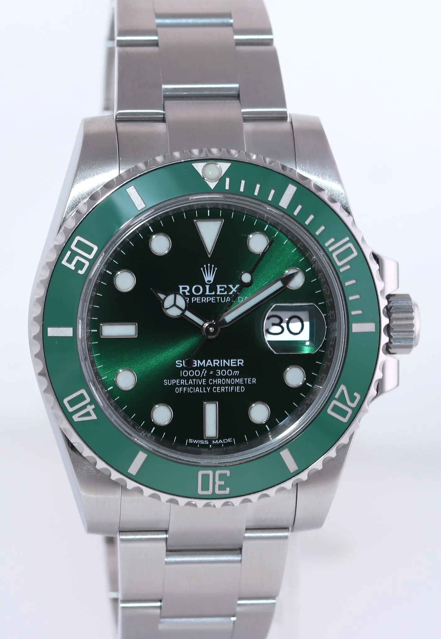 2019 RSC PAPERS Rolex Submariner Hulk Green Ceramic 116610LV Steel Watch Box