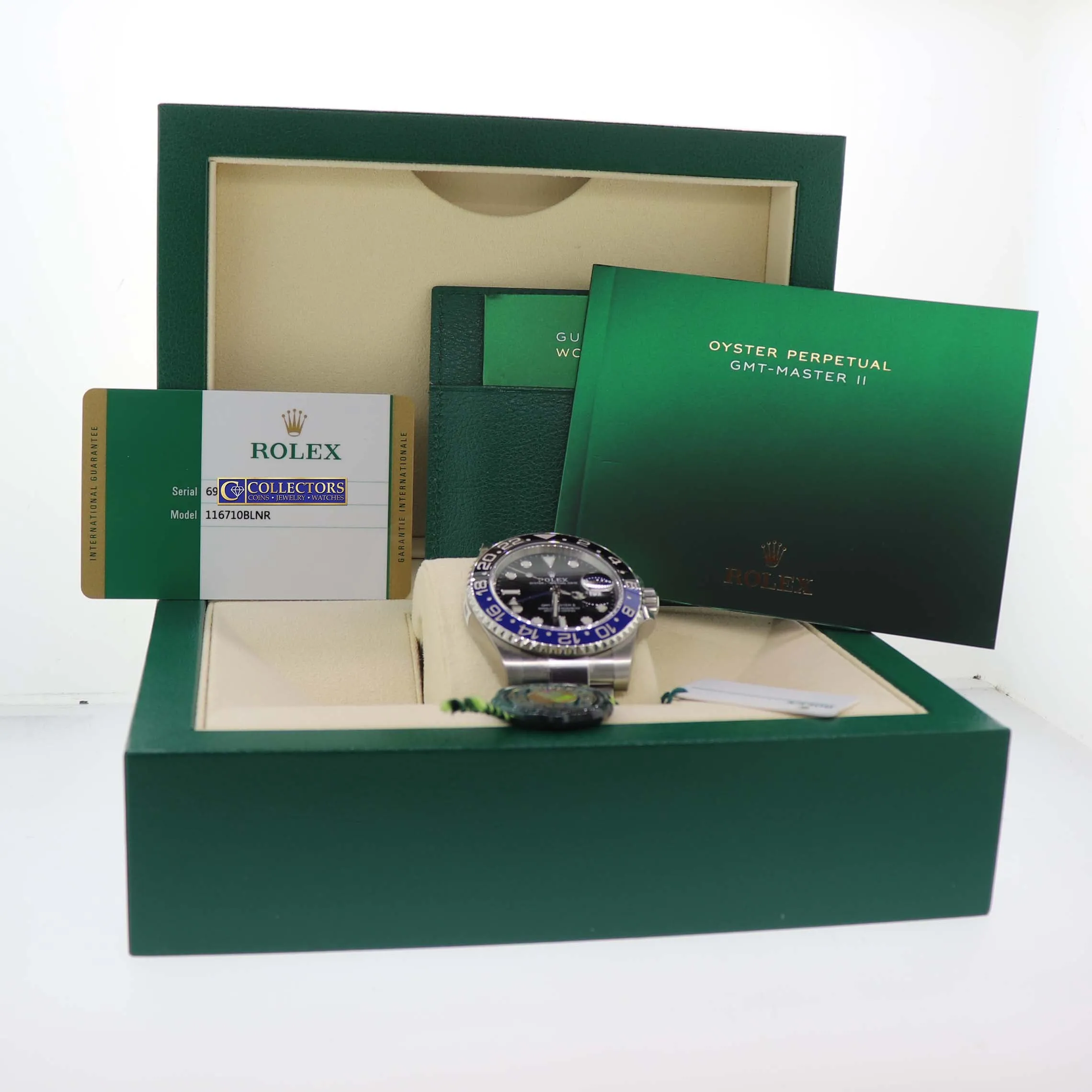 2019 STICKERS PAPERS Rolex GMT Master Batman Blue Ceramic 116710 Watch