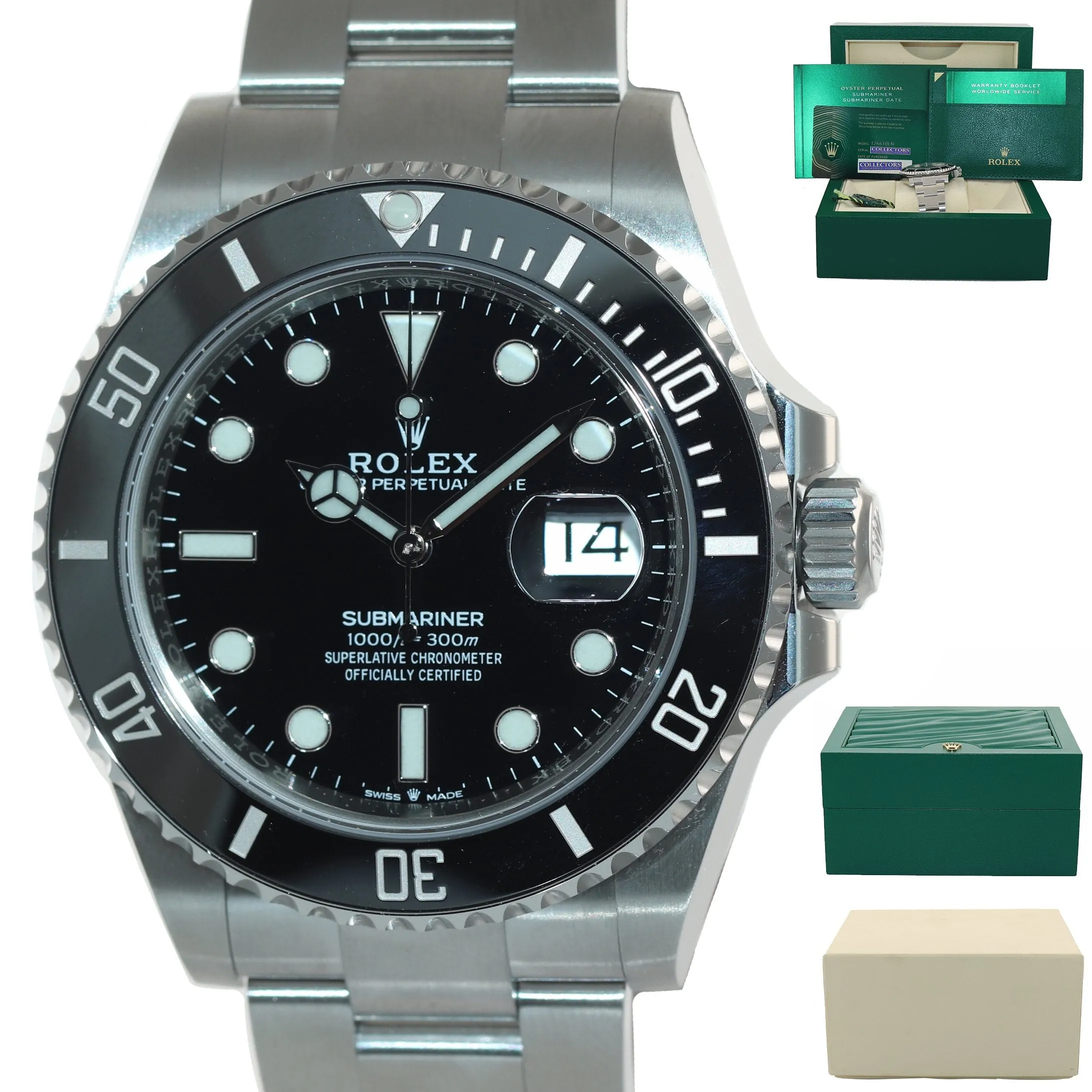 2020 PAPERS NEW Rolex Submariner 41mm Black Ceramic 126610LN Watch Box