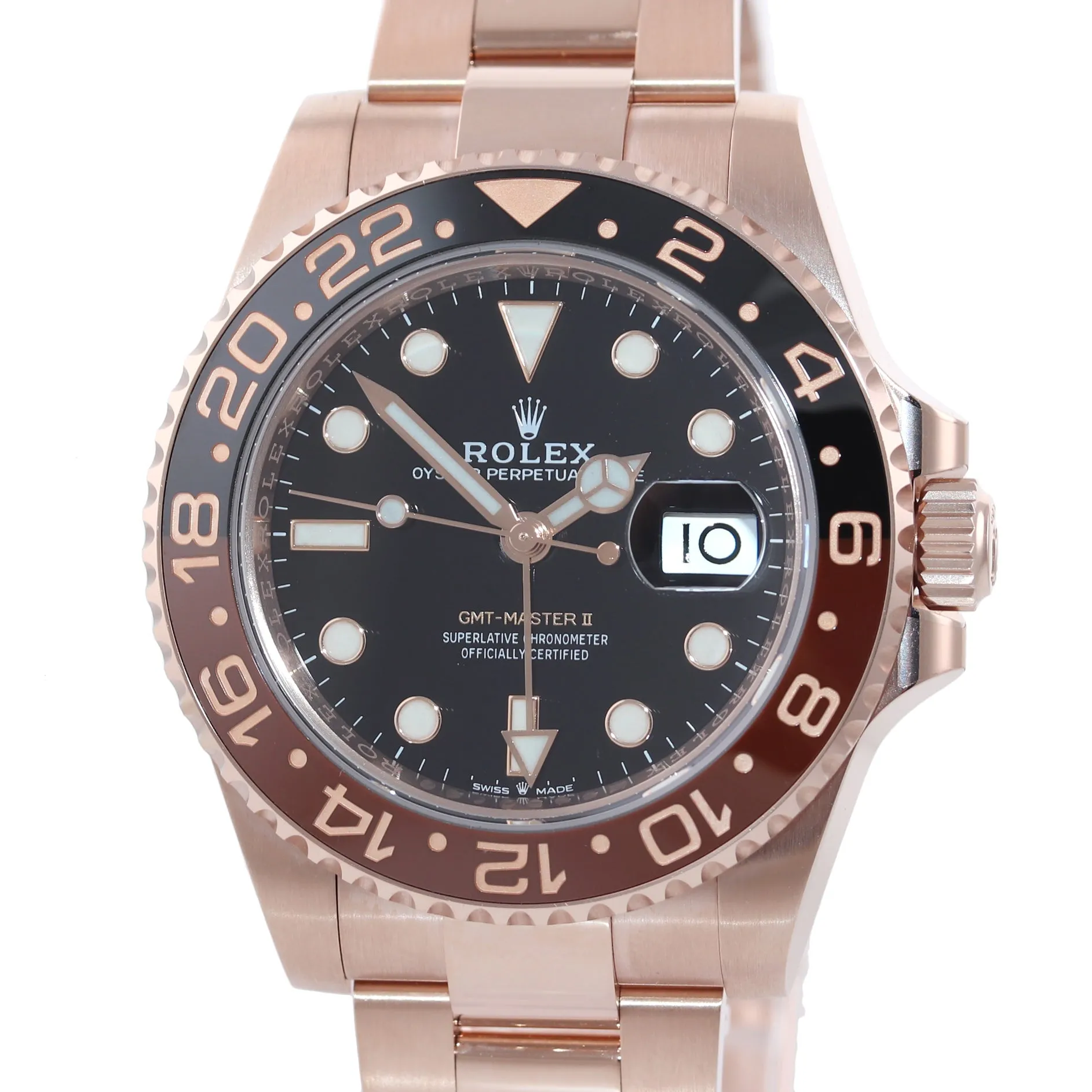 2020 PAPERS Rolex GMT Master Root Beer Ceramic Rose Gold 126715 Watch Box