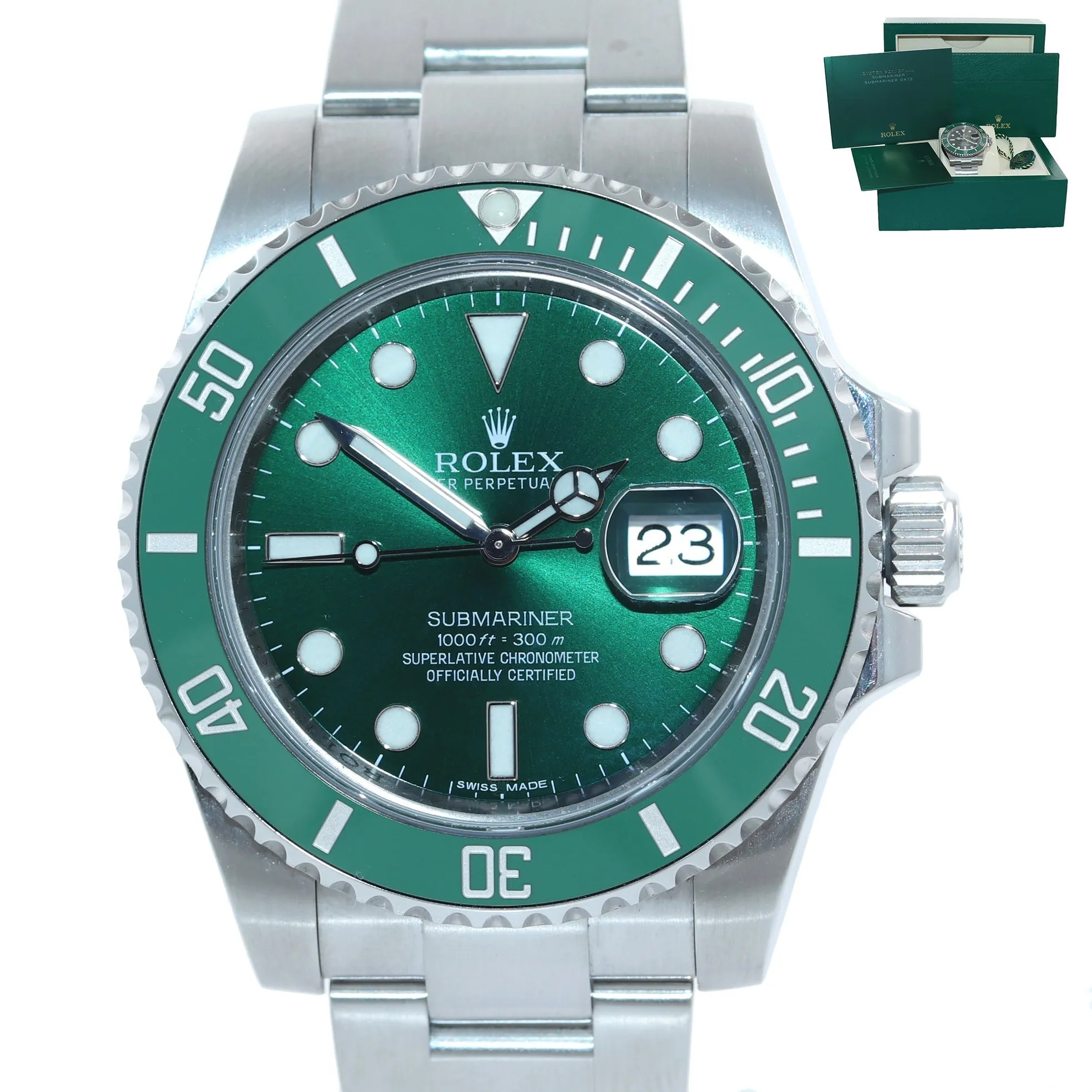 2020 Rolex Submariner Hulk 116610LV Green Ceramic Watch Box