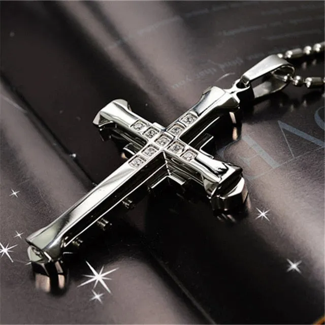 2021 Fashion New Black Rectangle Pendant Necklace Men Trendy Simple Stainless Steel Chain Men Necklace Jewelry Gift