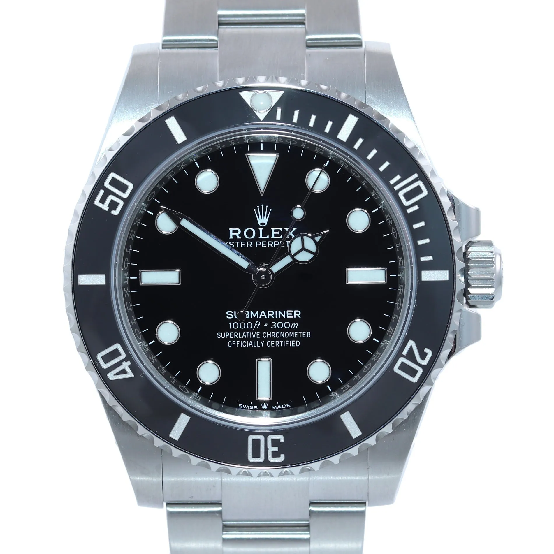 2021 MINT PAPERS Rolex Submariner 41mm Black Ceramic 124060LN No Date Watch
