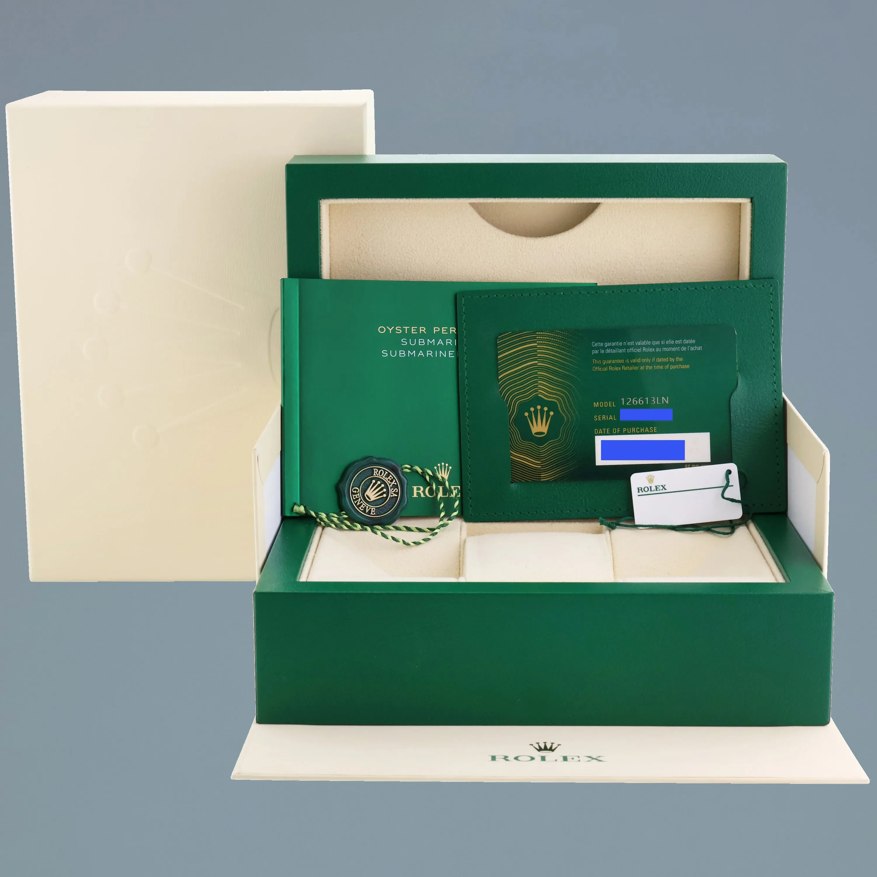 2021 NEW PAPERS Rolex Submariner 41mm Black 126613LN Two Tone Gold Steel Watch