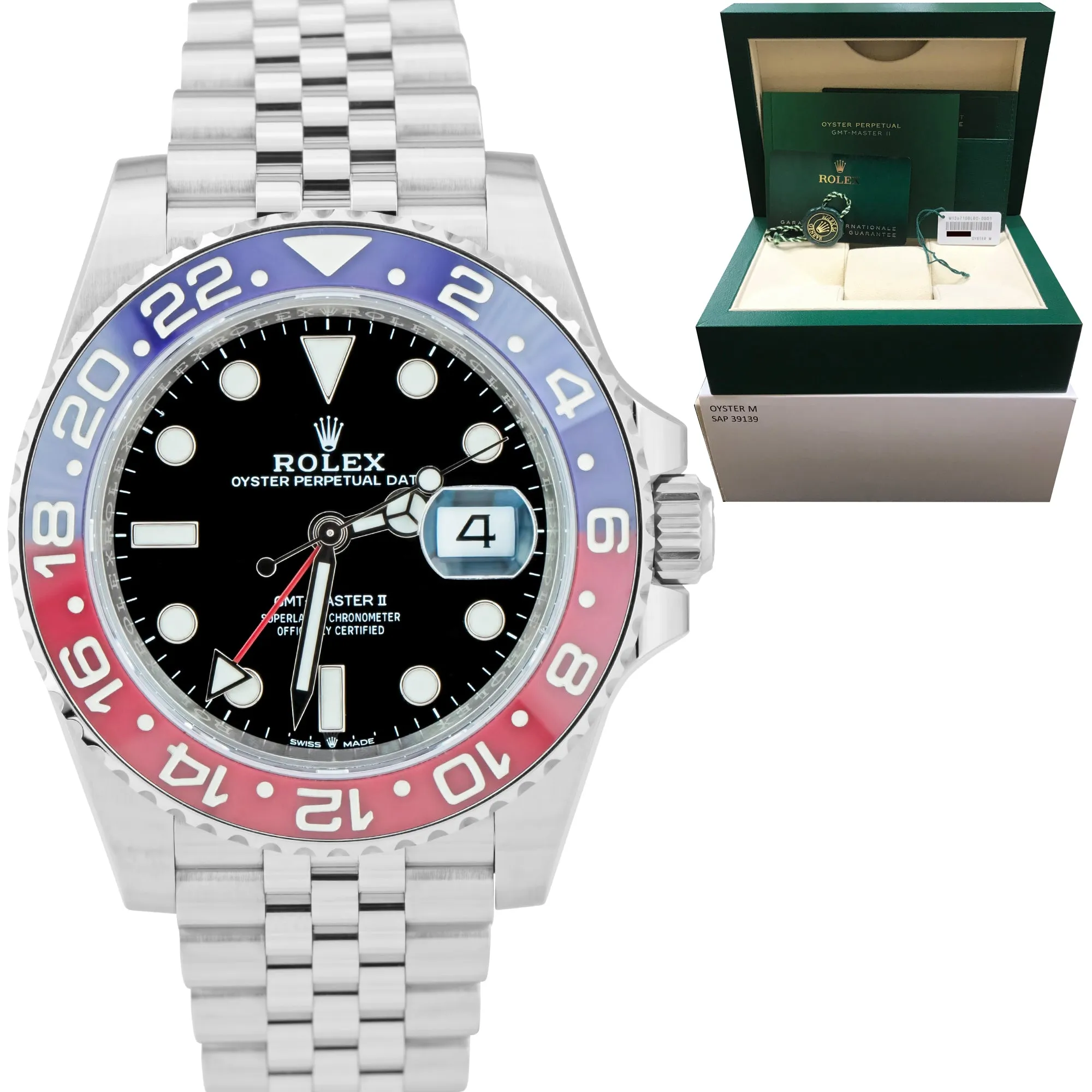 2021 Rolex GMT-Master II PEPSI Red / Blue Stainless 40mm Jubilee 126710 BLRO B P