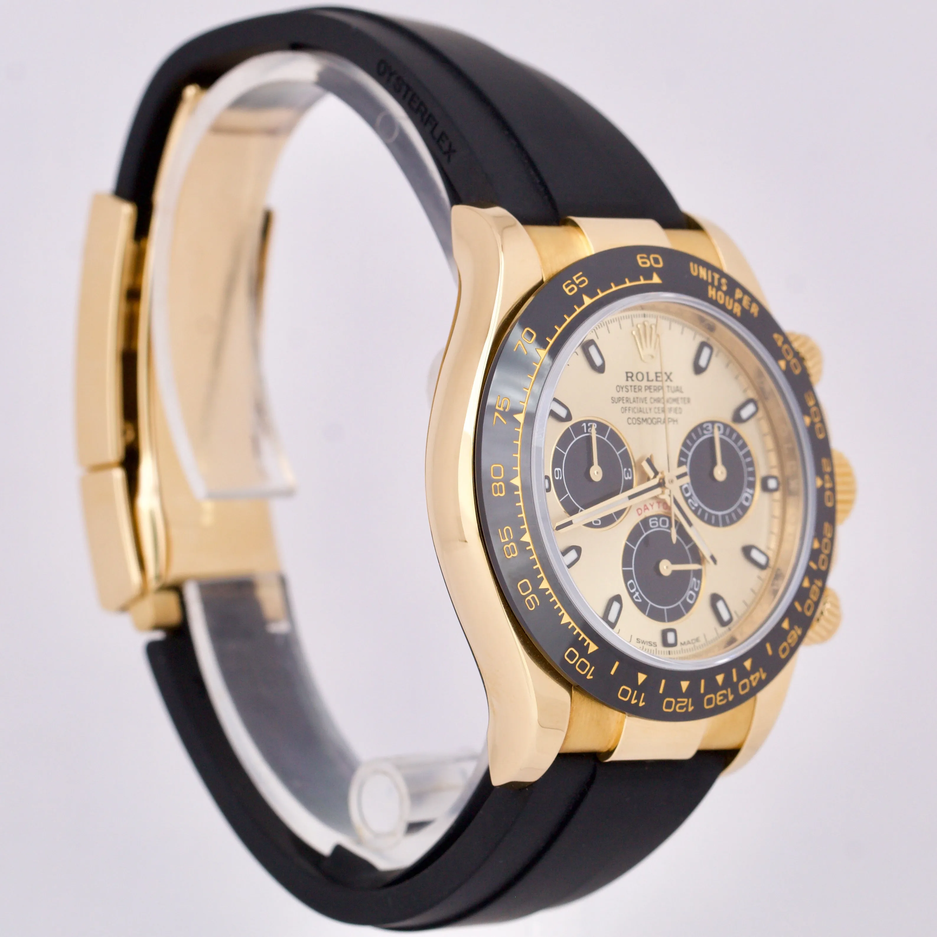 2022 NEW PAPERS Rolex Daytona 18K Gold CHAMPAGNE Oysterflex YML 116518 LN Watch