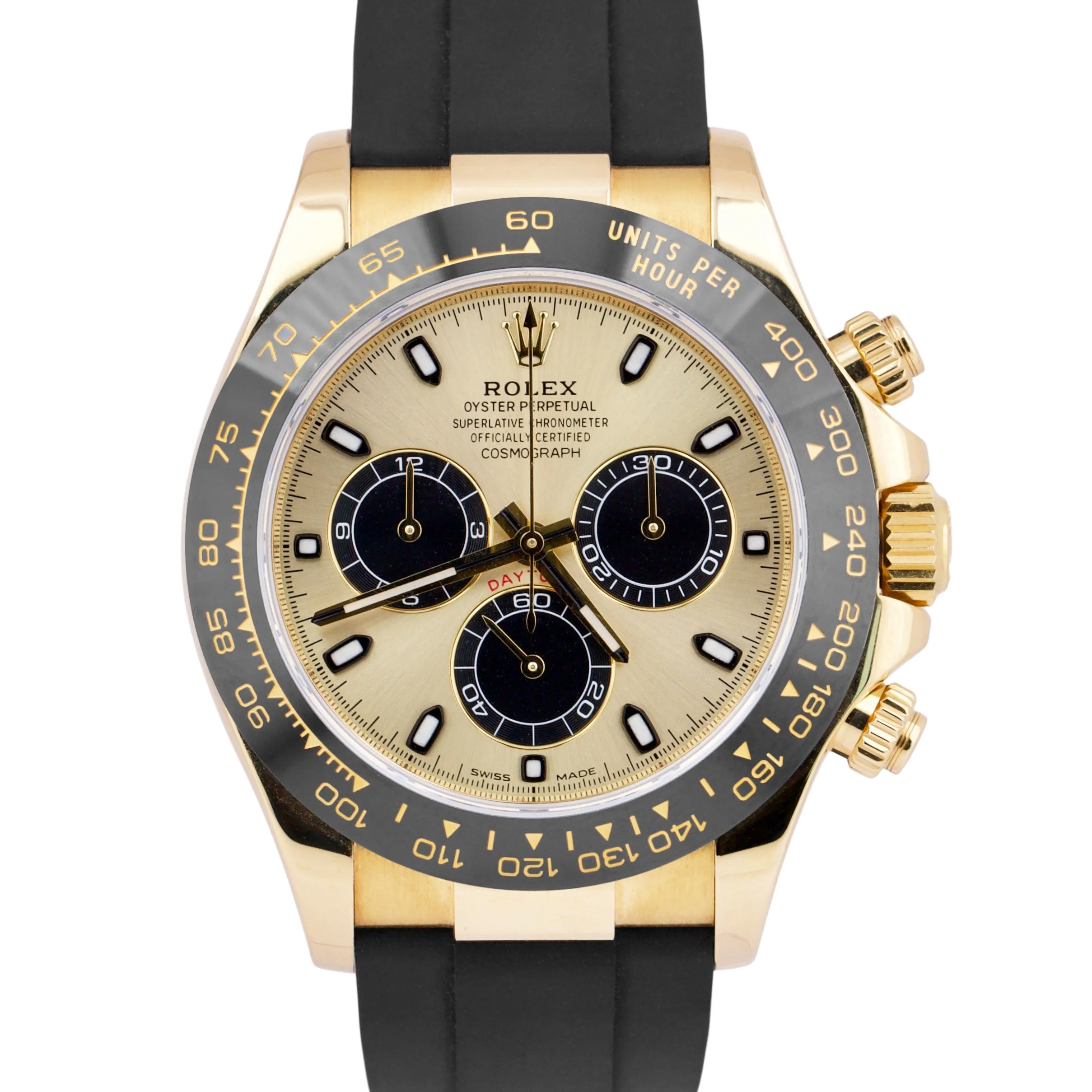2022 NEW PAPERS Rolex Daytona 18K Gold CHAMPAGNE Oysterflex YML 116518 LN Watch