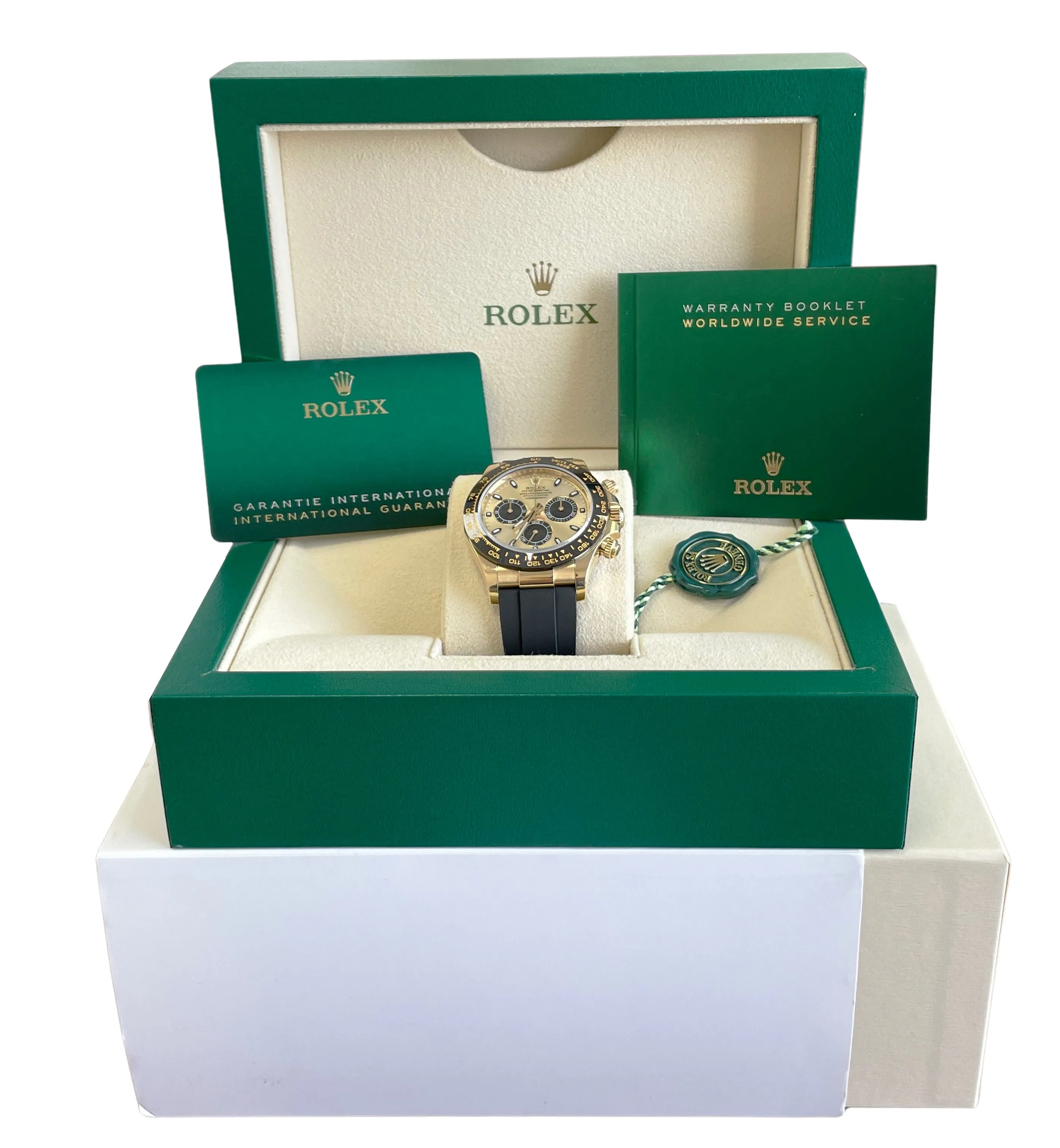 2022 NEW PAPERS Rolex Daytona 18K Gold CHAMPAGNE Oysterflex YML 116518 LN Watch
