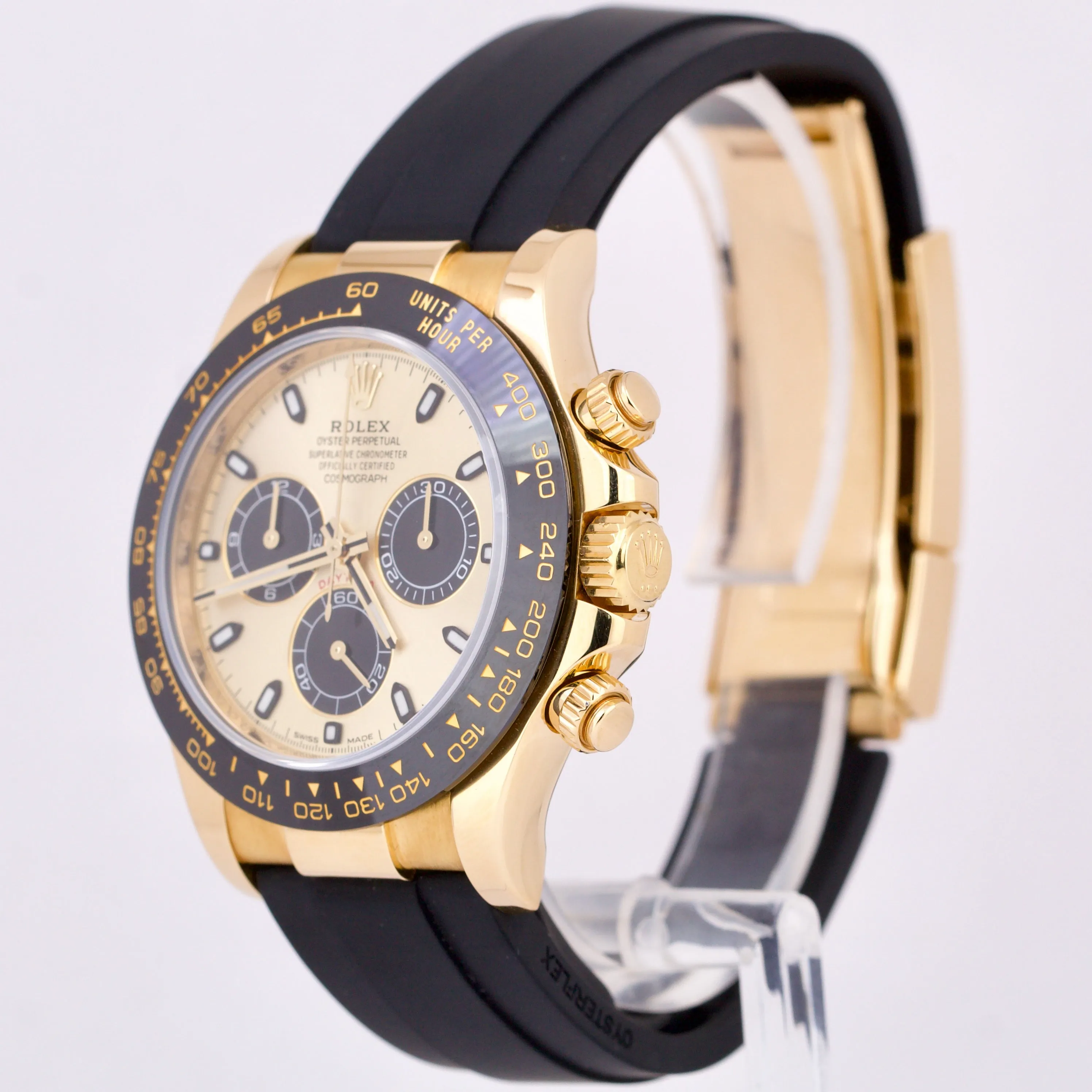 2022 NEW PAPERS Rolex Daytona 18K Gold CHAMPAGNE Oysterflex YML 116518 LN Watch