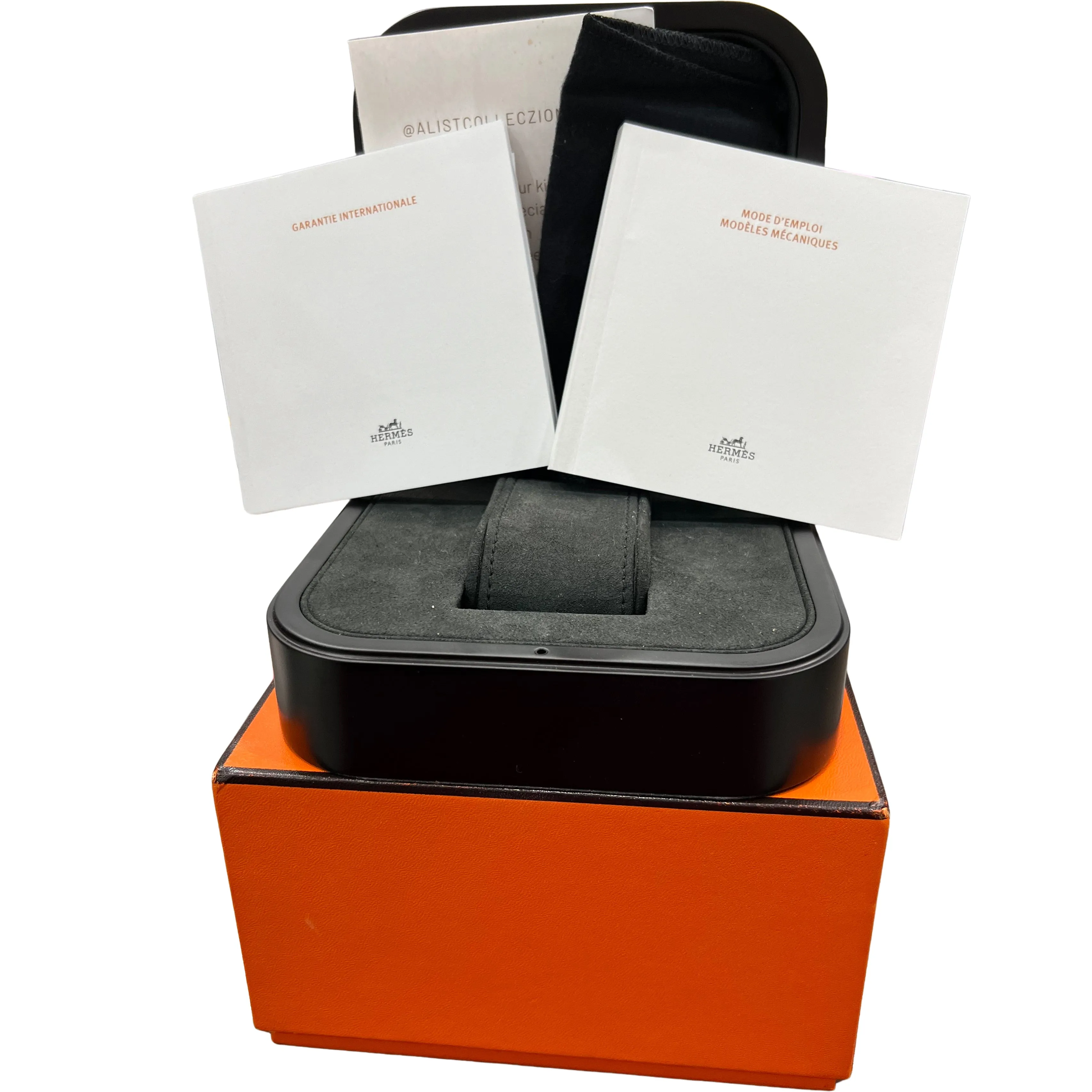 2023 PAPERS Hermes H08 Titanium Black 39mm Carbon Fiber Blue SP1.746A BOX
