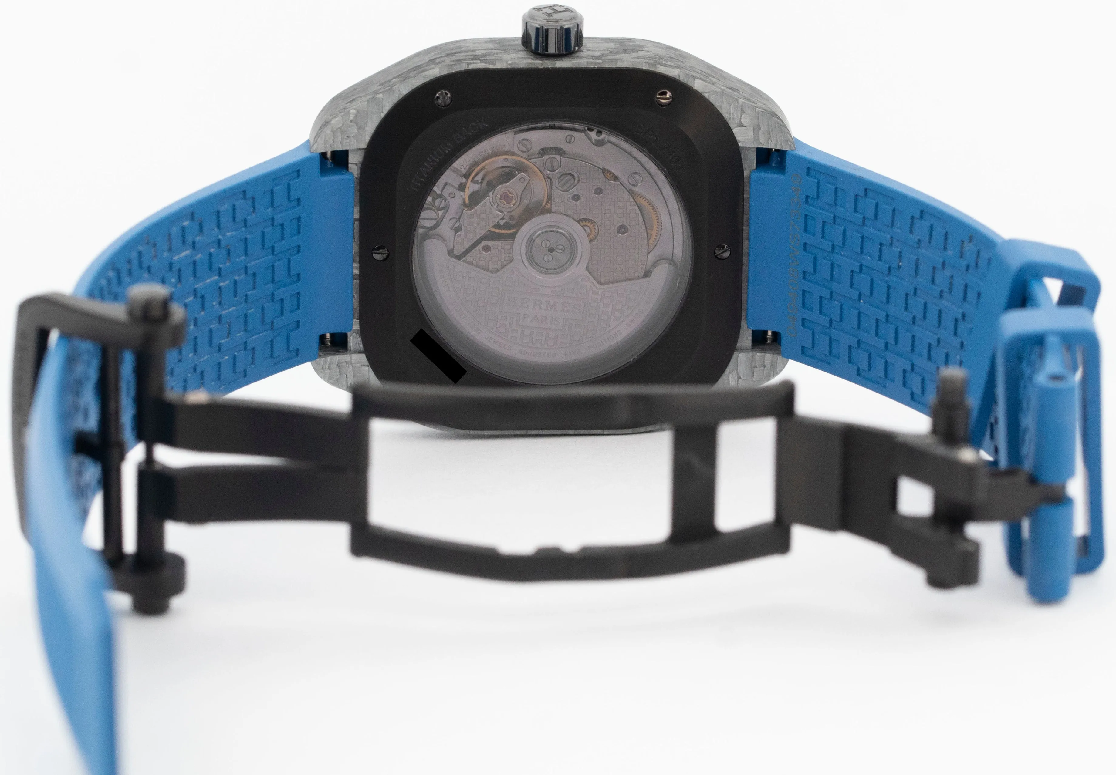 2023 PAPERS Hermes H08 Titanium Black 39mm Carbon Fiber Blue SP1.746A BOX