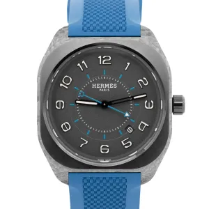 2023 PAPERS Hermes H08 Titanium Black 39mm Carbon Fiber Blue SP1.746A BOX