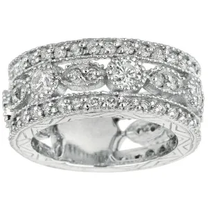 2.08 Carat Natural Diamond Eternity Band G SI 14K White Gold