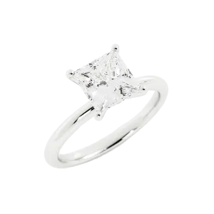 2.3 Carat Princess Cut Moissanite Engagement Ring 14k White Gold