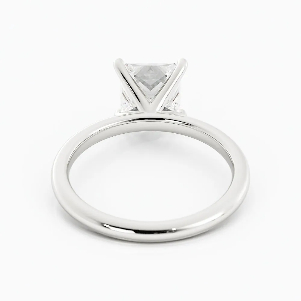 2.3 Carat Princess Cut Moissanite Engagement Ring 14k White Gold