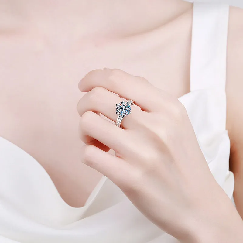 3 carats Moissanite 6-prongs Solitaire Ring- RM050