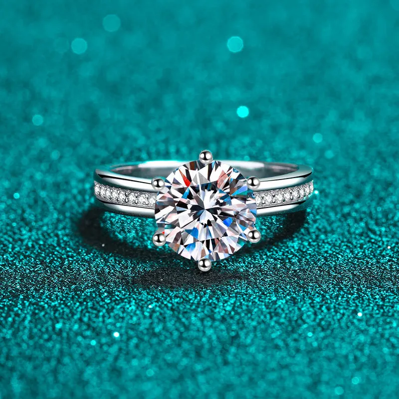3 carats Moissanite 6-prongs Solitaire Ring- RM050