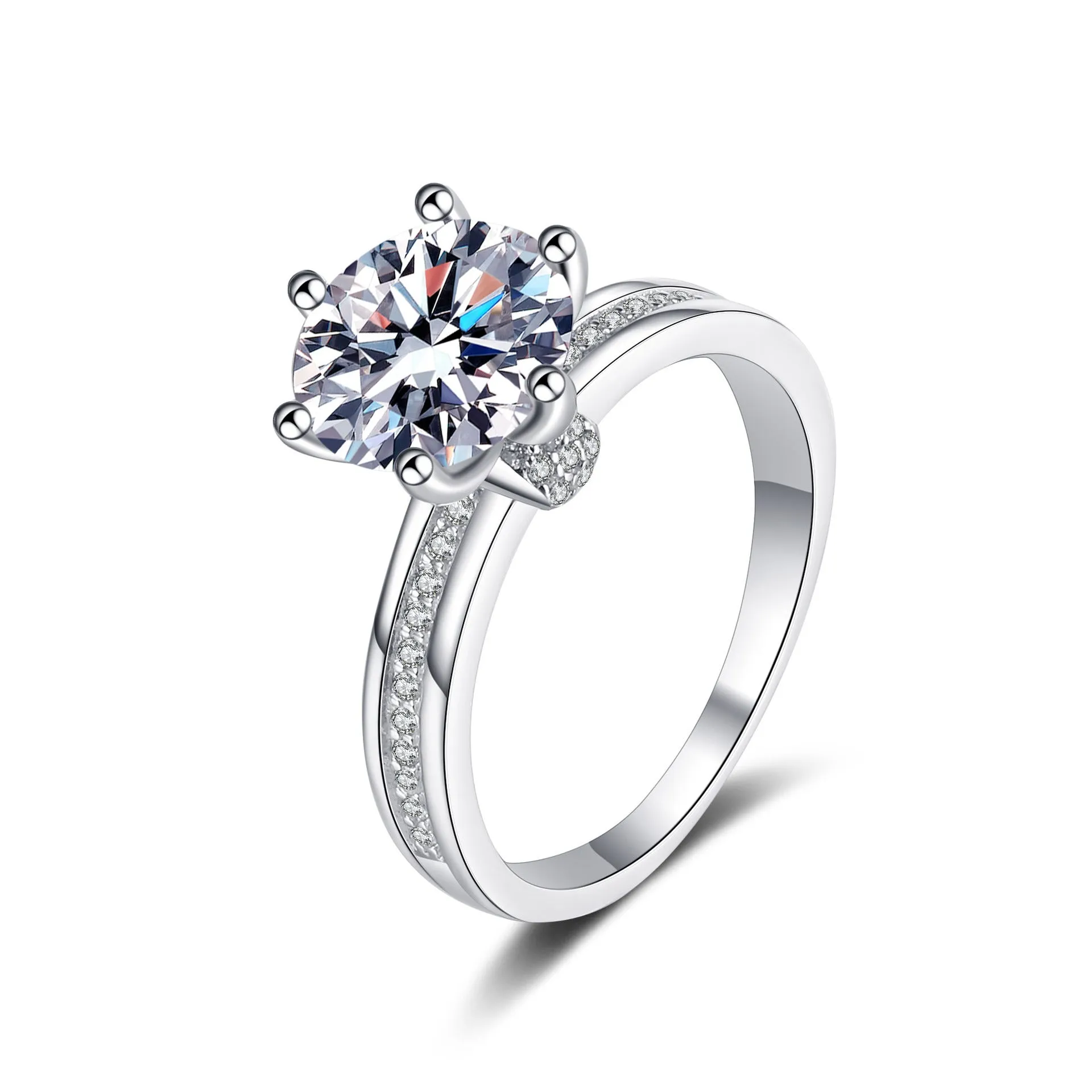 3 carats Moissanite 6-prongs Solitaire Ring- RM050