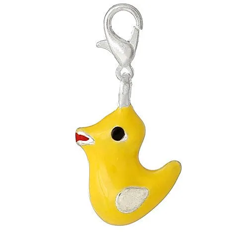 3 D Clip On For Bracelet Charm Pendant for European Charm Jewelry w/ Lobster Clasp (Duck)