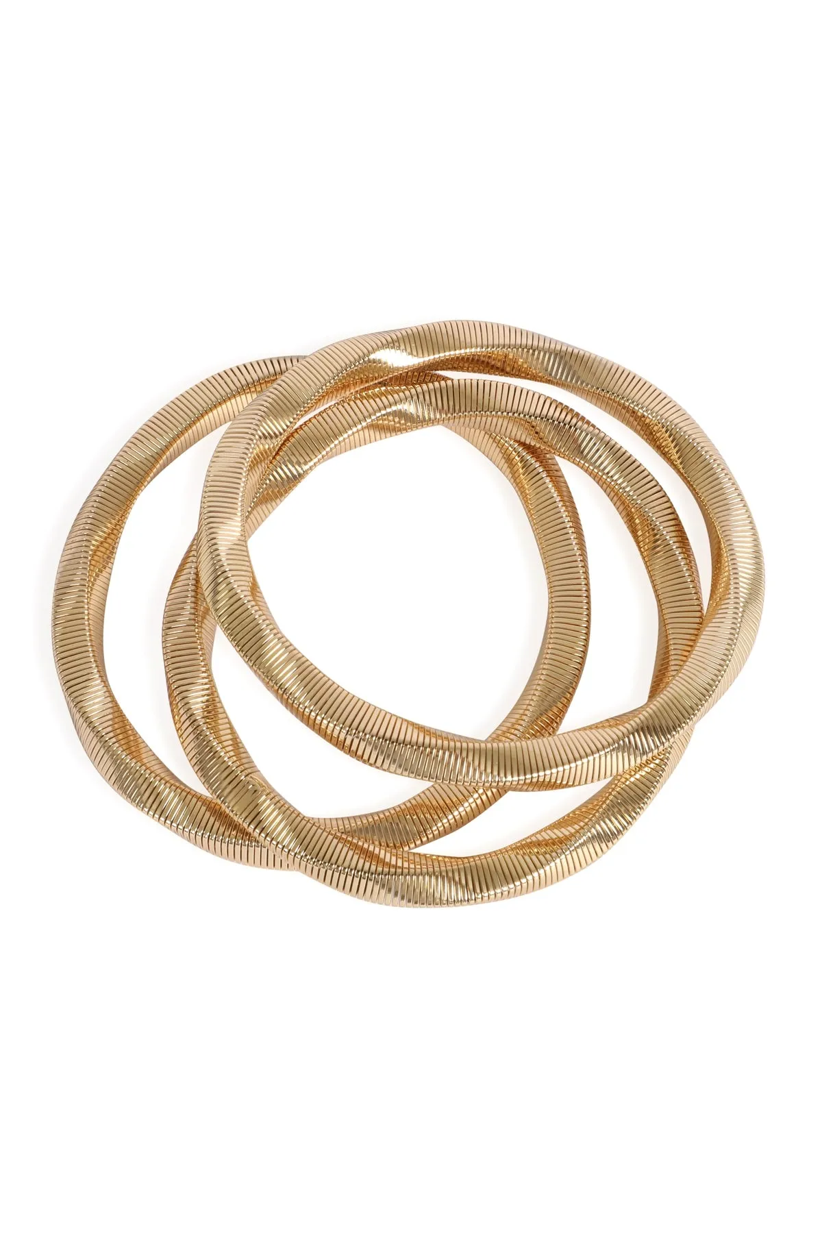 3 Pieces Omega Chain Bracelet Gold - Pack of 6