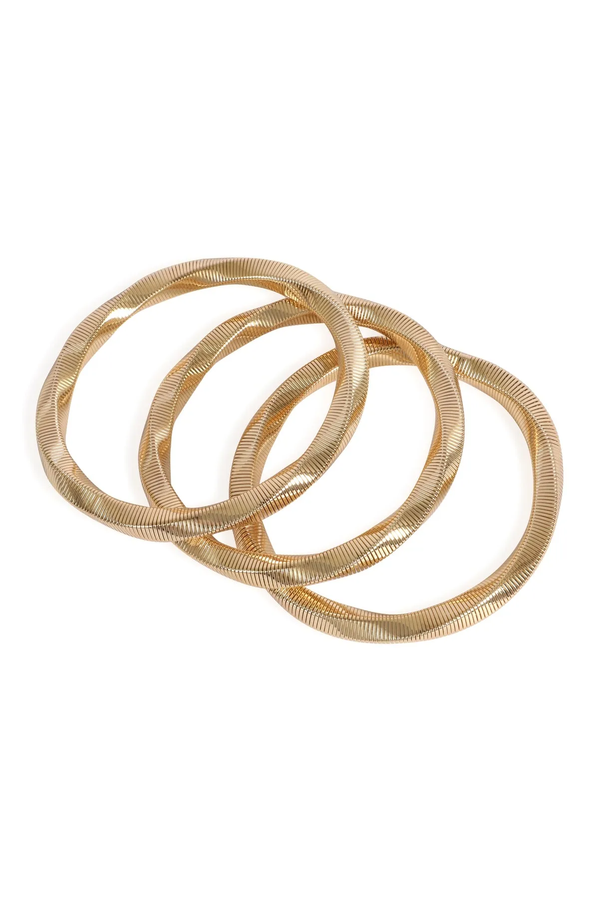 3 Pieces Omega Chain Bracelet Gold - Pack of 6