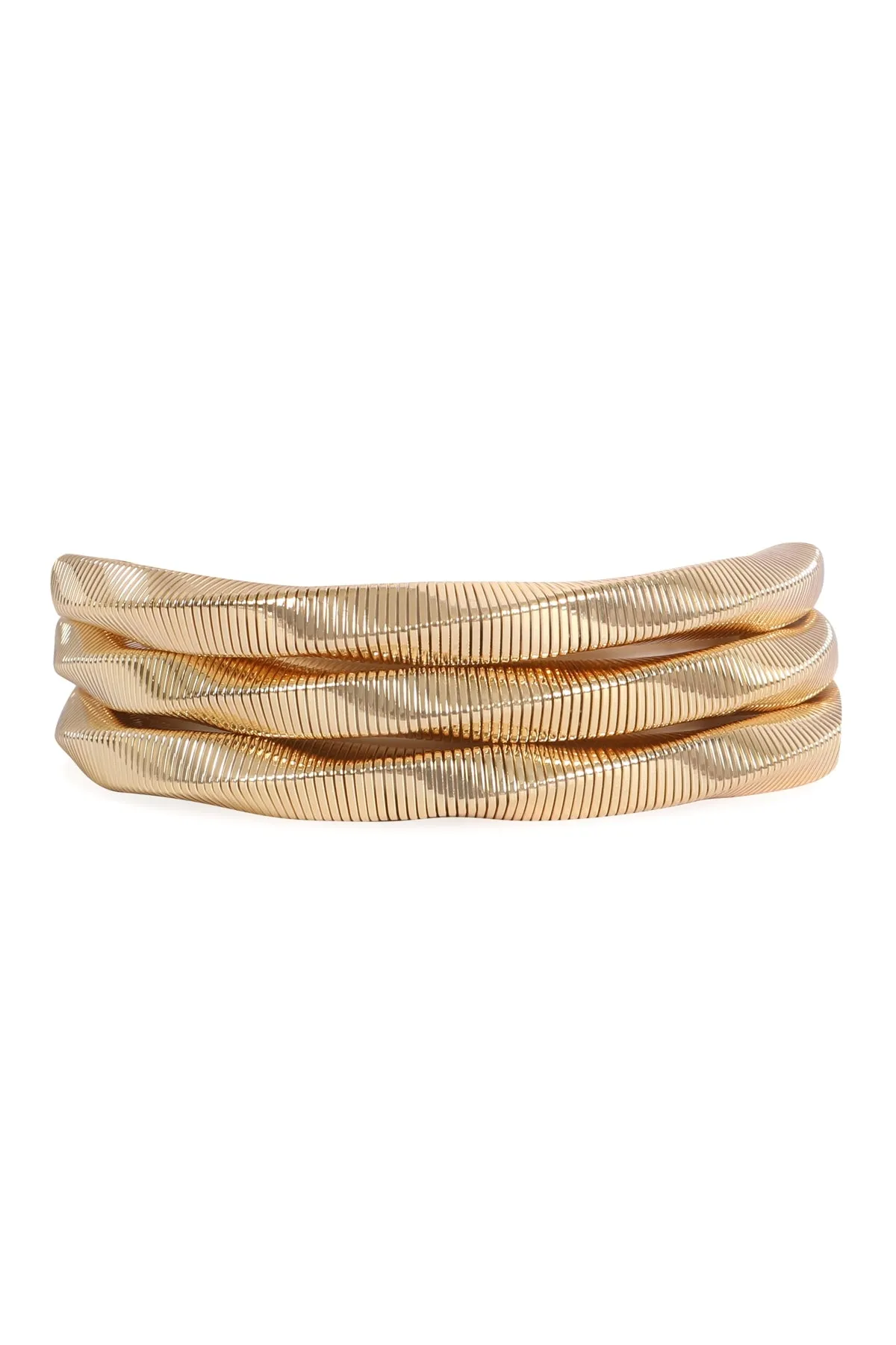 3 Pieces Omega Chain Bracelet Gold - Pack of 6