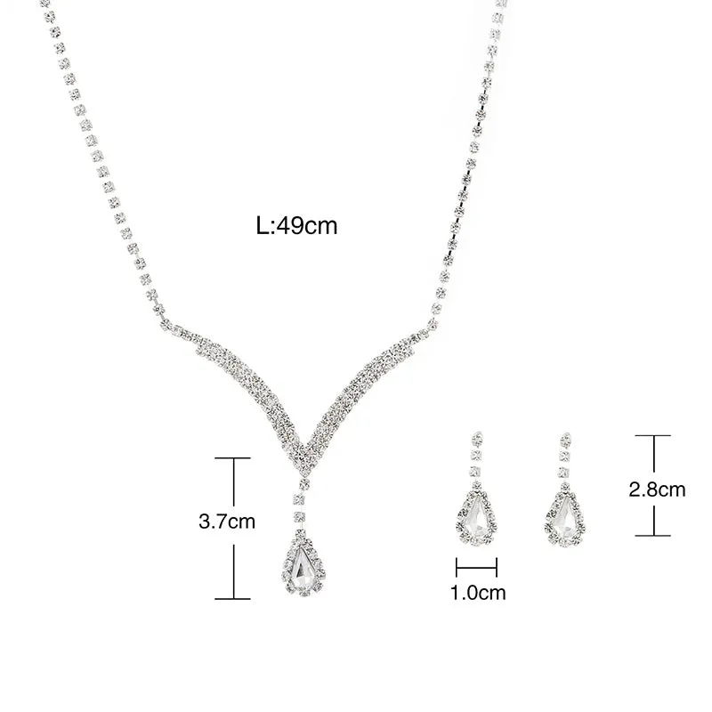 30 Pieces) Bride Minimalist Necklace And Earrings Set