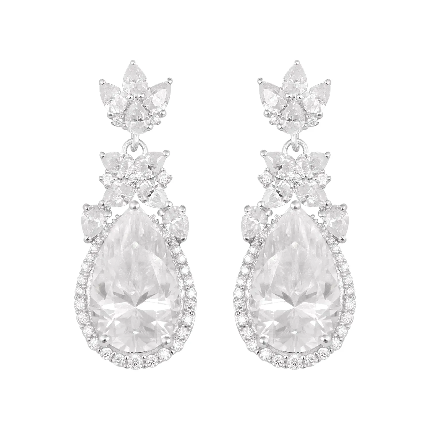 3.60Ctw Pear Shape Moissanite 925 Sterling Silver Teardrop Dangle Women Earrings