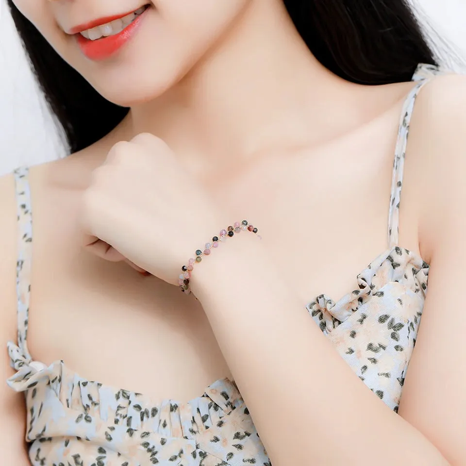 3mm Natural Stone Tourmaline Bracelet for Women