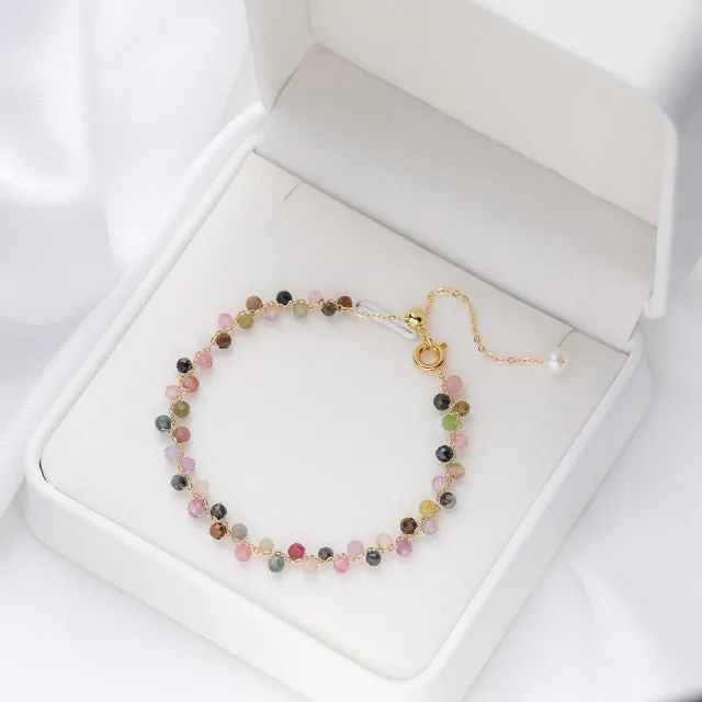 3mm Natural Stone Tourmaline Bracelet for Women