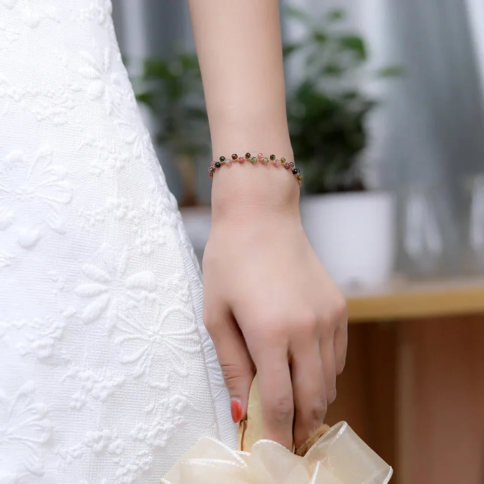 3mm Natural Stone Tourmaline Bracelet for Women