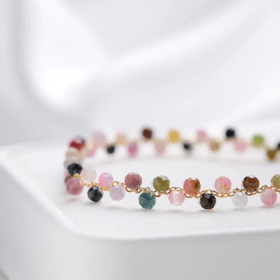 3mm Natural Stone Tourmaline Bracelet for Women