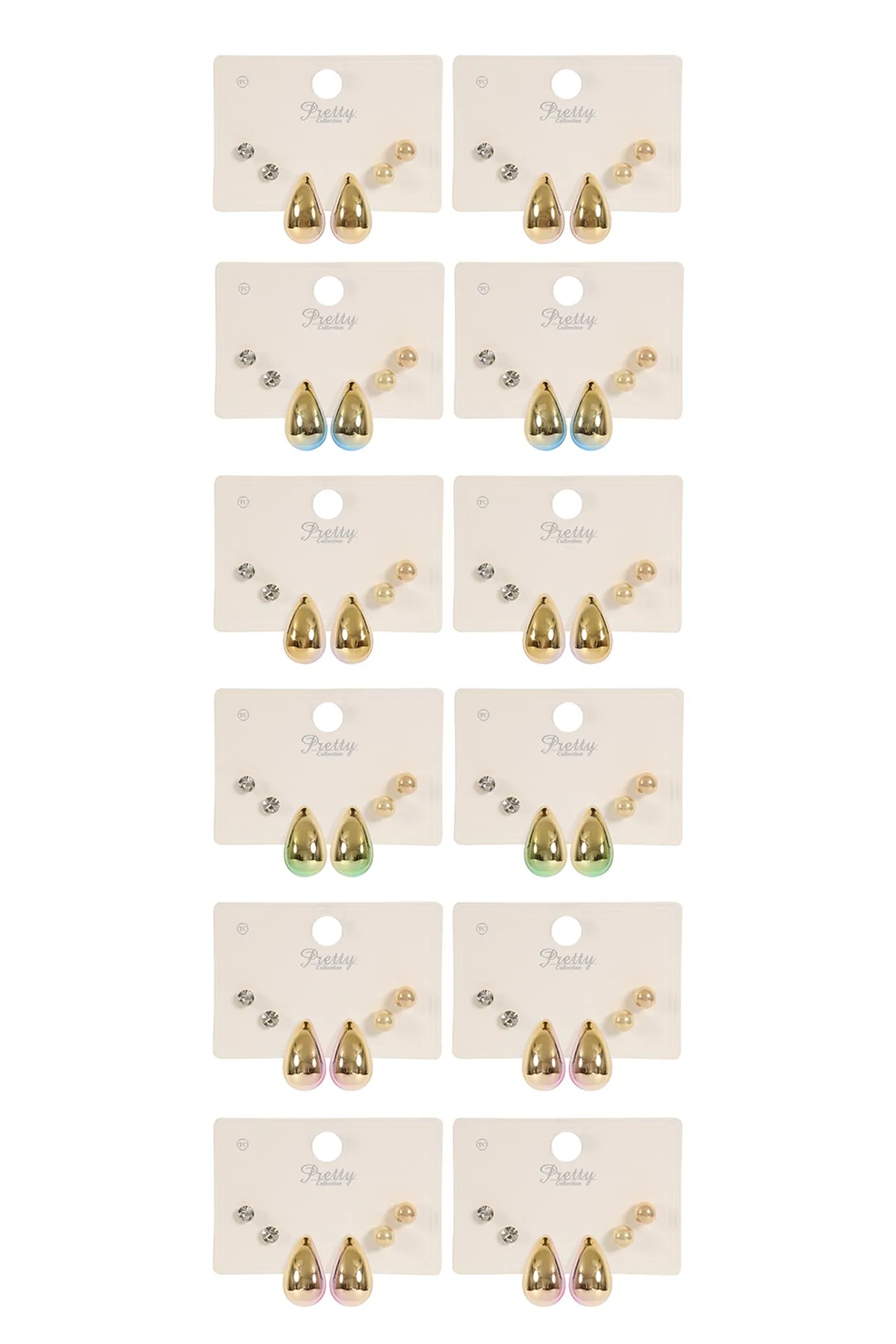 3PAIR MATTE CCB EARRINGS