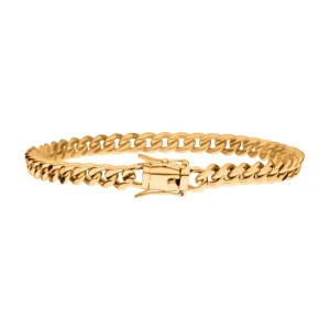 6mm 18K Gold Plated Stainless Steel Miami Cuban Chain 8" Bracelet BR15011GP-0680